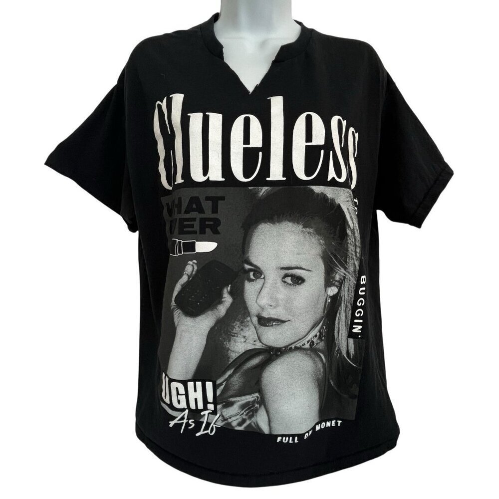 Clueless Graphic T-Shirt Alicia Silverstone Ugh As If Funny Novelty Black Size L